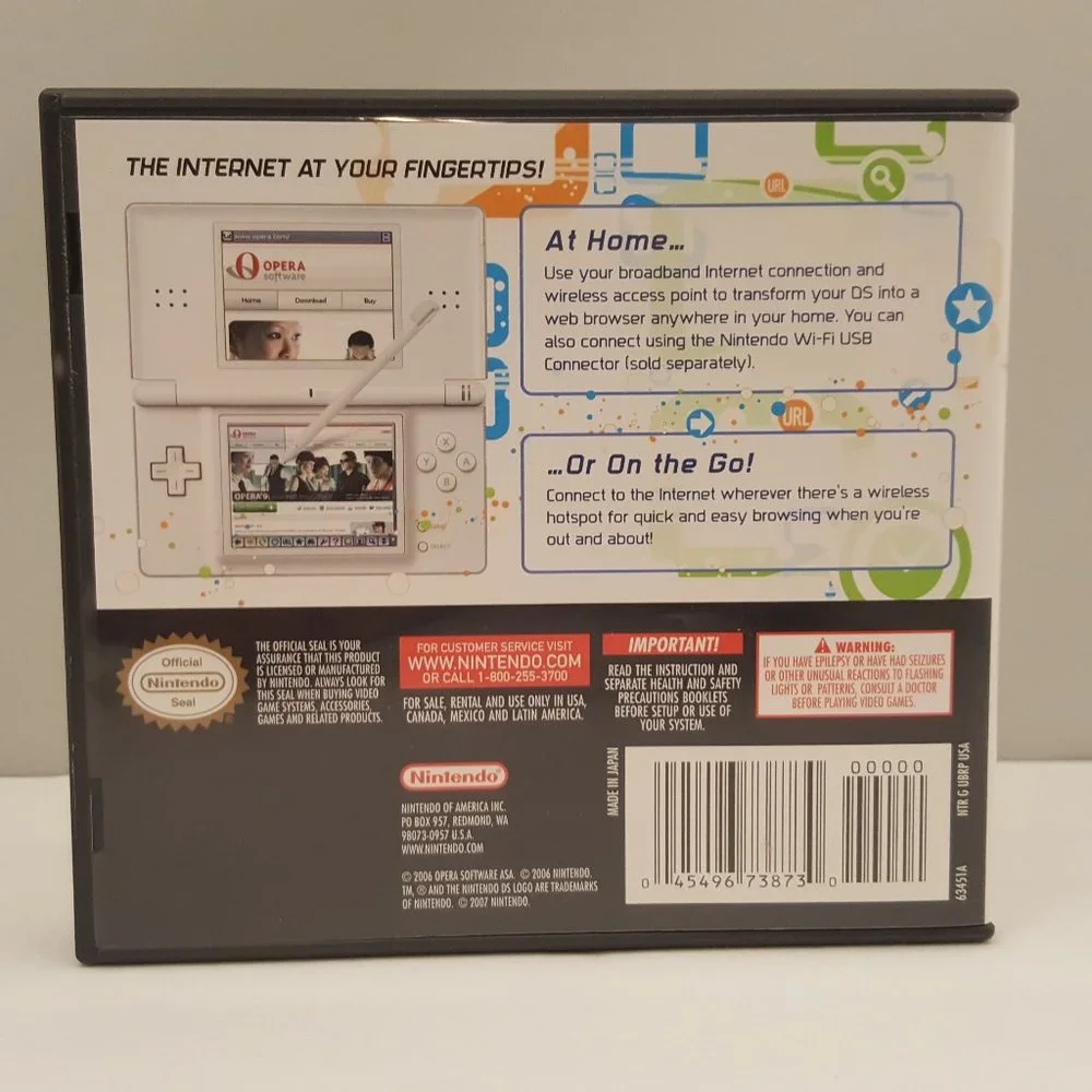 Nintendo DS Browser [ Opera ] (Nintendo DS, 2007) w/ Memory Expansion Pack USED
